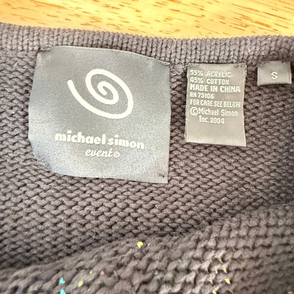 Michael Simon Event Women's Sweater Black Bobble Snowflake Long Sleeve Y2K  Sm - Picture 9 of 11